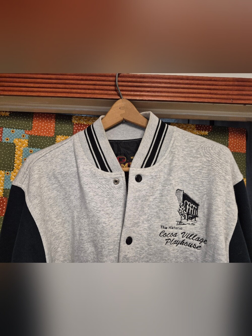 Men's Heather Gray & Black Varsity Jacket
